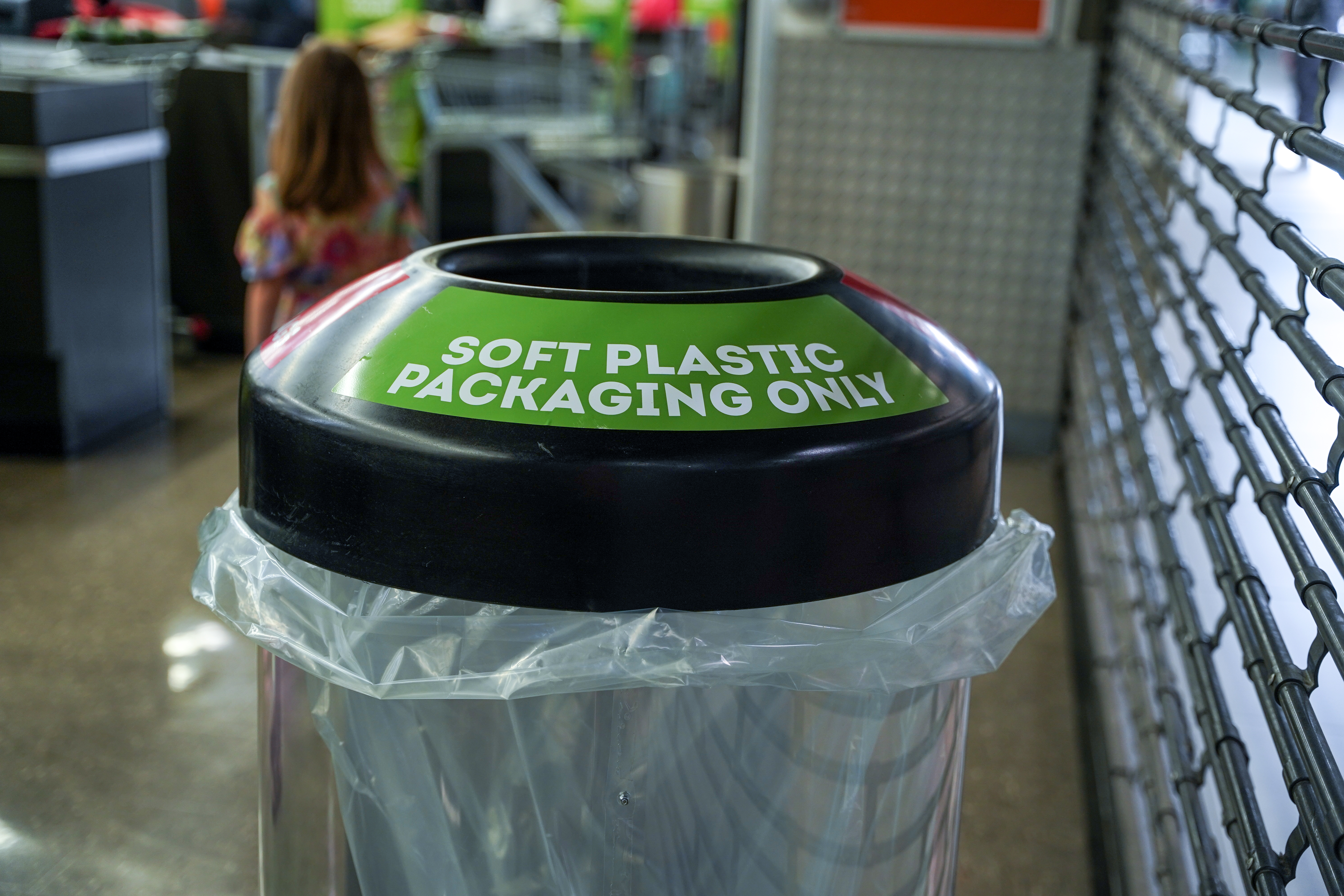 soft plastic bin at supermarket